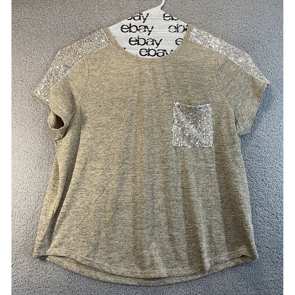 Louise‎ Paris womens 2X top cold shoulder Rhinestone Top
